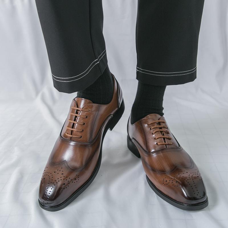 

Carved Men s Leather Shoes Pointed British Gentleman Derby Shoes Casual Business Dress Leather Shoes Groom Shoes 2025 47