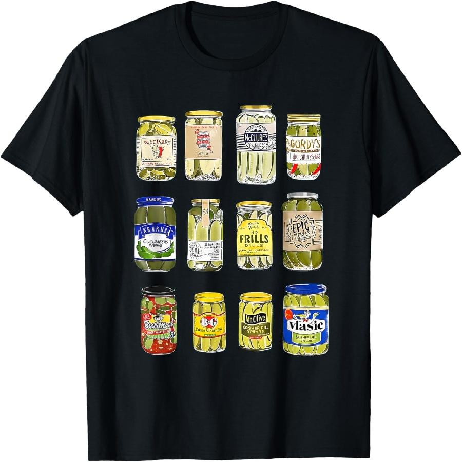 Vintage Canned Pickles Canning Season Pickle Jar Lovers T-Shirt XXXXXL чёрный