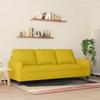 3 Seater Sofa Yellow 180 Cm Velvet