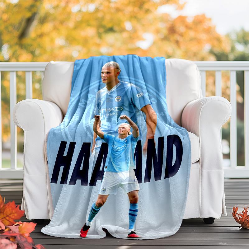 1pc Haaland1 Theme Blanket - Digital Print, Polyester, Cozy for All Seasons, Perfect for Outdoor, and Travel