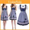 Elegante Trachten Dirndl Feminino para Oktoberfest Vestido Tradicional em Design Azul Vintage