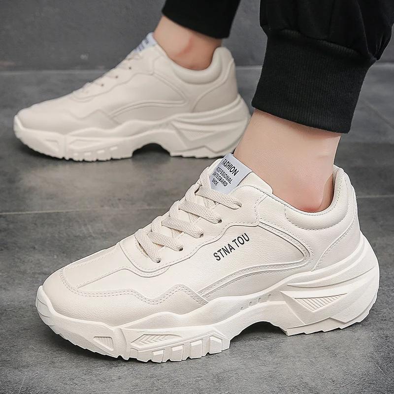 Chunky Sneakers Fashion Men Shoes Brand White Male Casual Shoes Autumn Platform Vulcanized Shoes Zapato Para Hombre  New