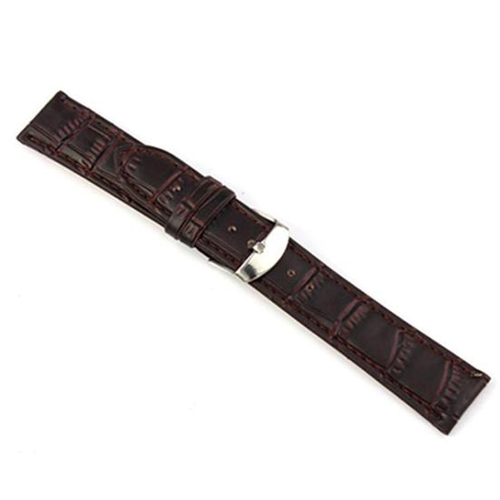 18/20/22mm Luxury Faux Leather Buckle Lug Wrist Watch Band Replacement Strap