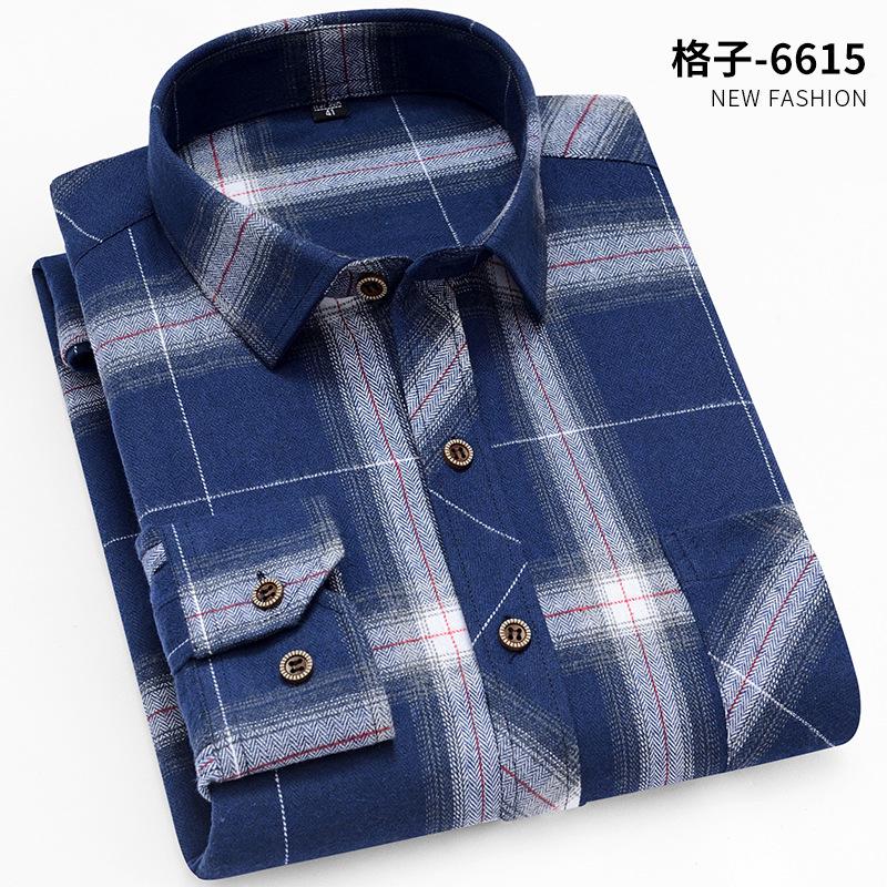 New Fashion Men's Plaid Shirts Long Sleeve Cotton Soft Regular-fit Single Pocket Comfortable Casual Flannel Shirts Male Clothing