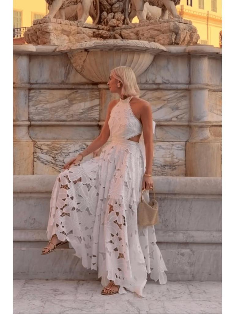 Rochie Sexy Europeană și Americană pentru Femei, cu Dantelă, cu Spatele Gol și Croșetată