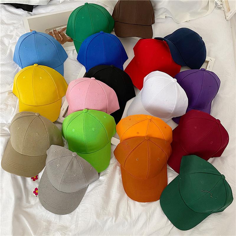 20Solid color baseball cap with Velcro fastener, student sunshade cap, versatile street style for couples