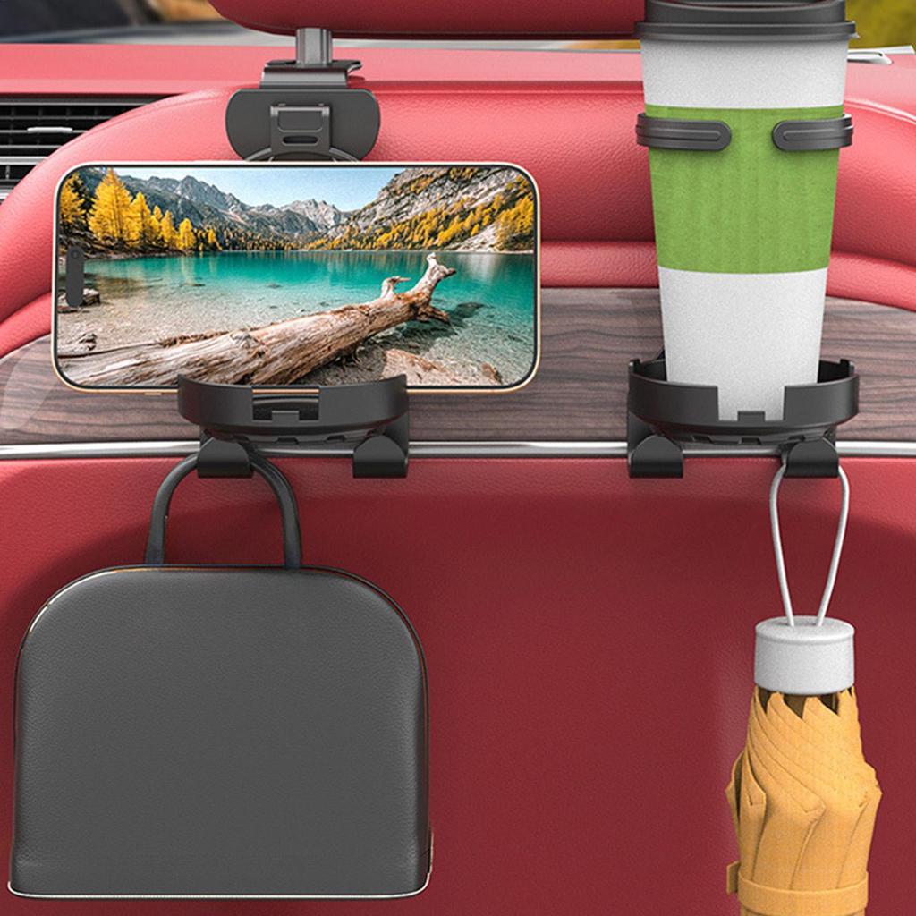 Car Cup Holder for Back Seat Automotive Storage Accessories Car Seat Hooks for Headrest for Travel Truck Cell Phones Keys