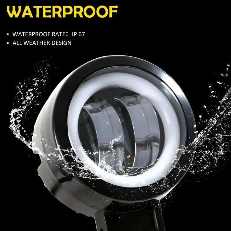 1/2pcs Motorcycle LED Angel Eye Work Light Bar Spot Lamp Offroad Car Boat Truck SUV Pickup 12V 24V Driving Fog Lamp Headlight