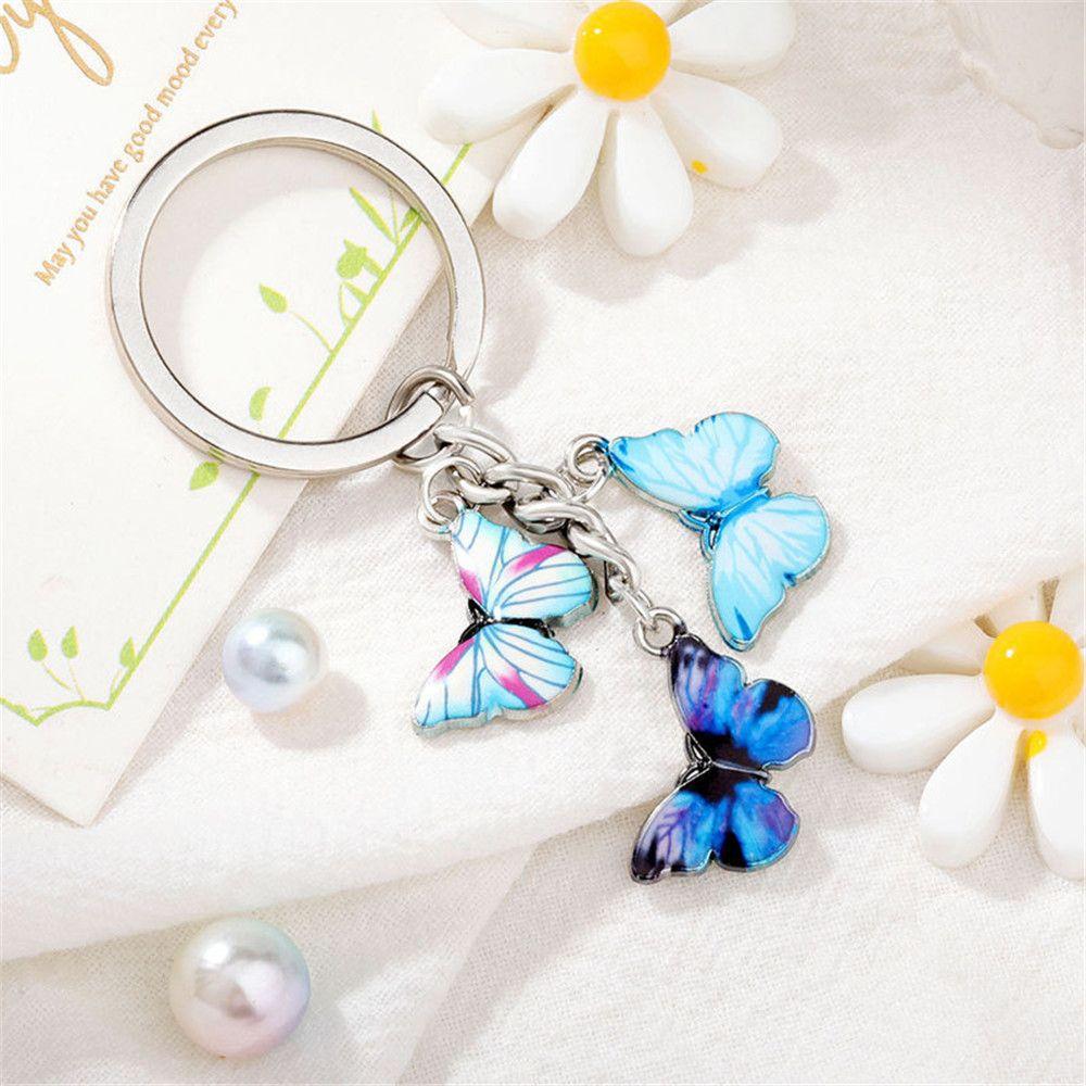 

Gifts Alloy Crystal Charms Butterfly Keyrings Keychains Phone Bag Pendant 8