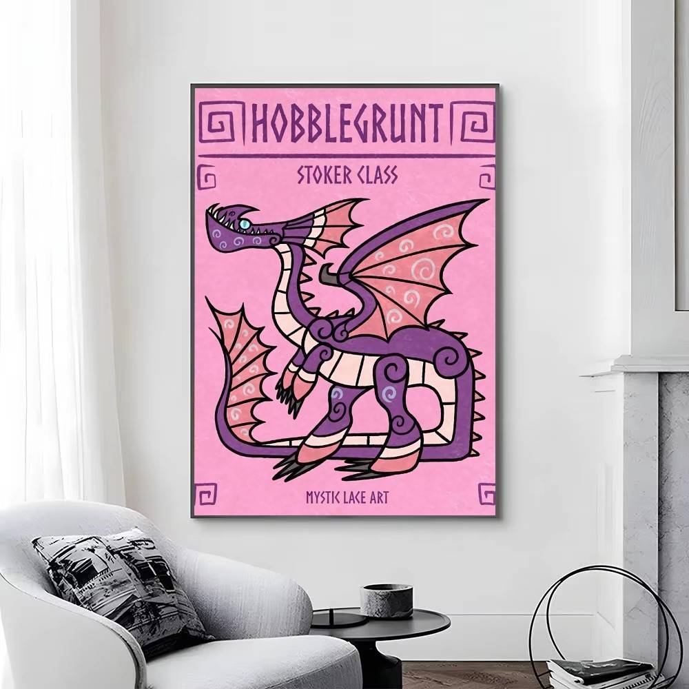 1PC Retro Hookfang Seashocker Toothless Dragon Cards Wall Art For Kitchen Decor, Poster Prints Home Decoration