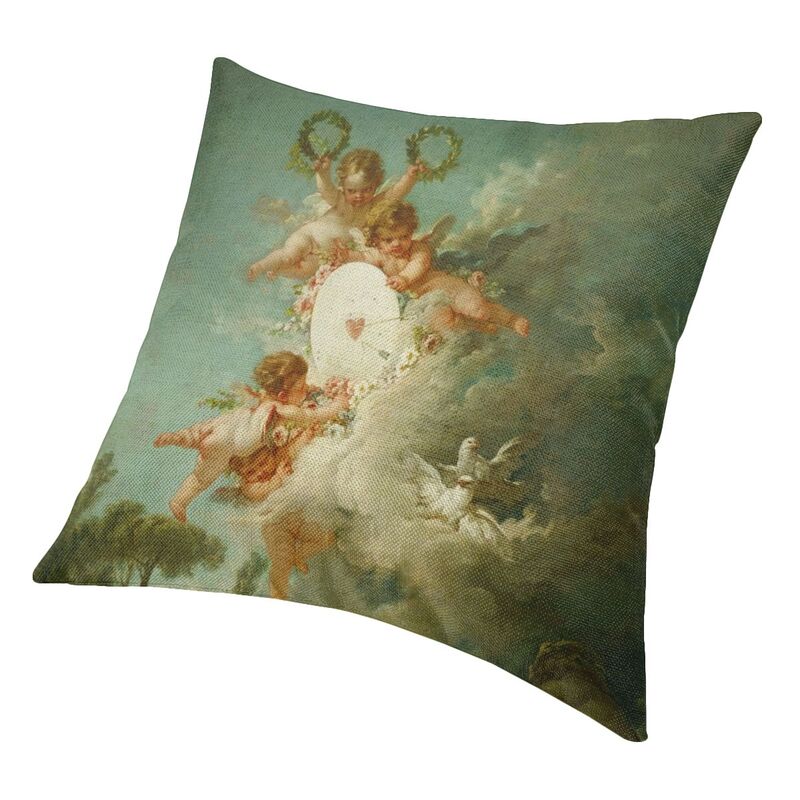 Copricuscino Angeli Mitologici 40*40 cm Poliestere Estetico Rinascimentale Cherubini Fodera per Cuscino Decorativo Divano Soggiorno