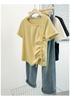 Women's Summer Pleated Slim-Fit Short Sleeve T-shirt