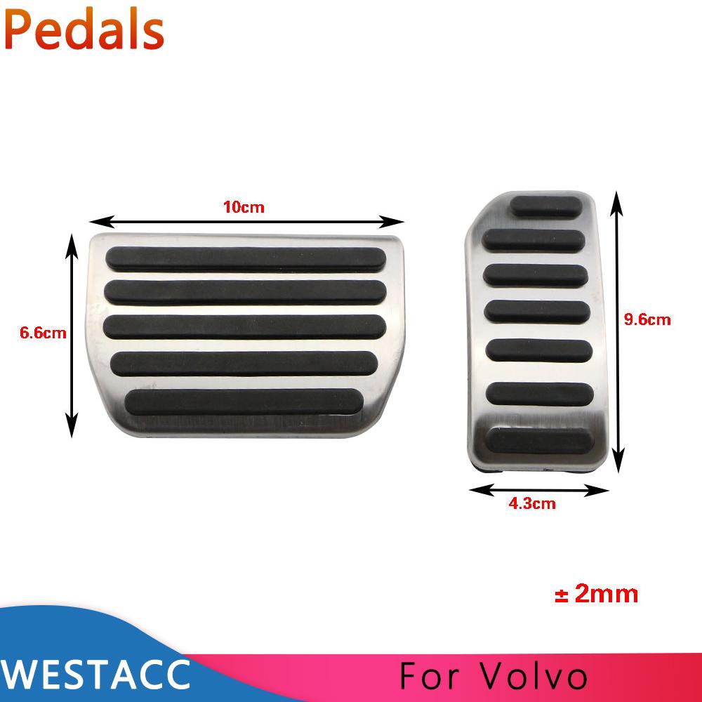 Stainless Steel Car Pedals Accelerator Brake Pedal for Volvo XC60 XC70 V60 V70 S60 S60L S80 S80L 2009-2015 AT MT