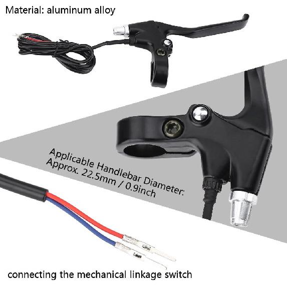Alomejor 1 Pair Electric Brake Lever Durable E Bike Bicycle Electric Brake Lever Bicycle V Brake for Cycling Bikes with 22.5mm Handlebar
