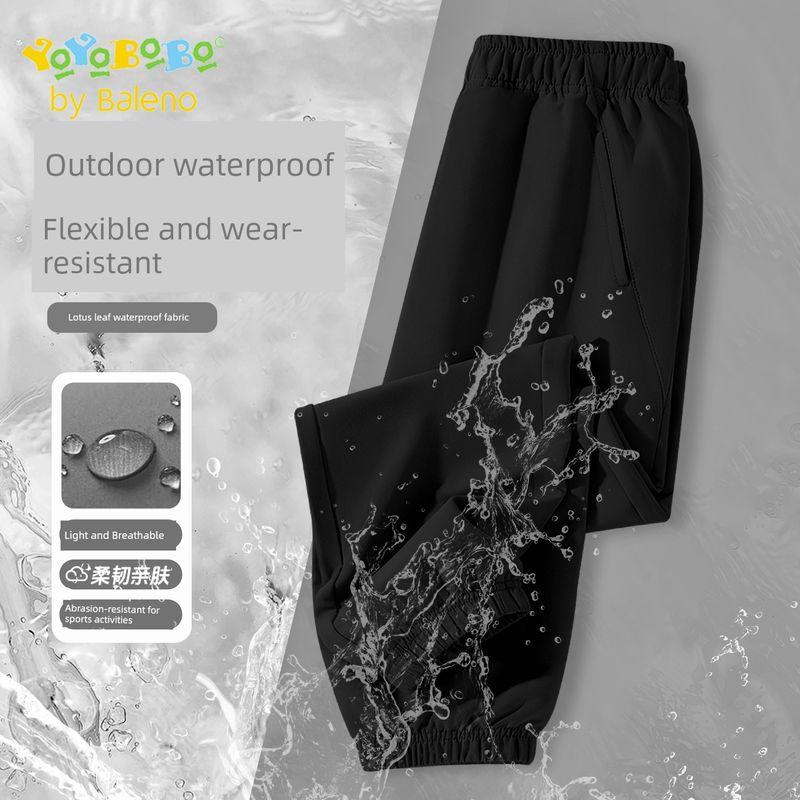 Baleno Ybb Series Boys  Outdoor Waterproof Pants Children s Autumn Sports Pants Boys  Autumn Clothing Pants Black#Solid Color 110