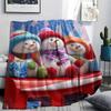 Snowmen Print Flannel Blanket, High Quality Comfortable for All Seasons, Home Decor, Warmth and Comfort, Perfect for Christmas Gifts