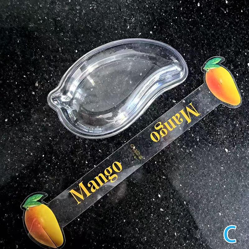 

10 шт. креативная одноразовая пластиковая чашка в форме манго для десерта, торта, крема для мусса, упаковочная коробка с прозрачной крышкой C