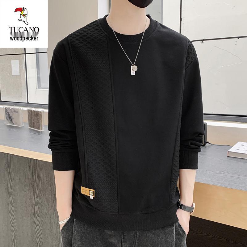 Men s Woodpecker Long Sleeve Hoodie: Trendy White Loose-Fit T-Shirt for Autumn 2025 4XL 171-190 lbs