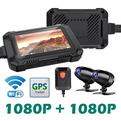WiFi Motorcycle DVR Dash Cam 1080P+1080P Full HD Front Rear View Waterproof Motor  Camera GPS Logger Recorder Box