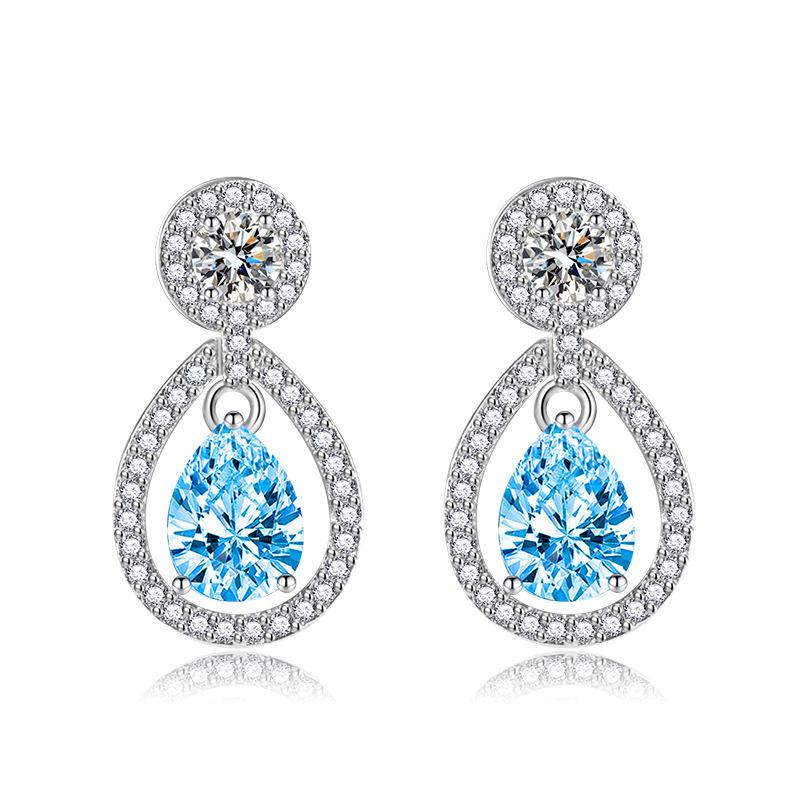 

Серьги-капли Lindon из медного сплава с цирконом, серьги-капли для женщин, подарки на свадьбу синий