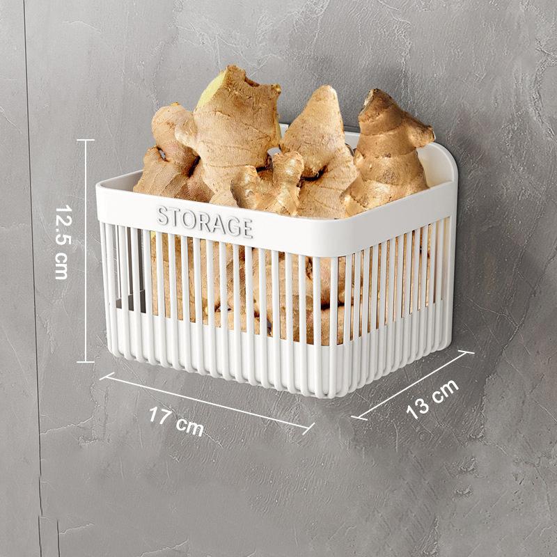 Wall Mounted Kitchen Storage Basket Bathroom Shelf Durable Storage Of Spices Garlic Onions And Vegetables High Quality
