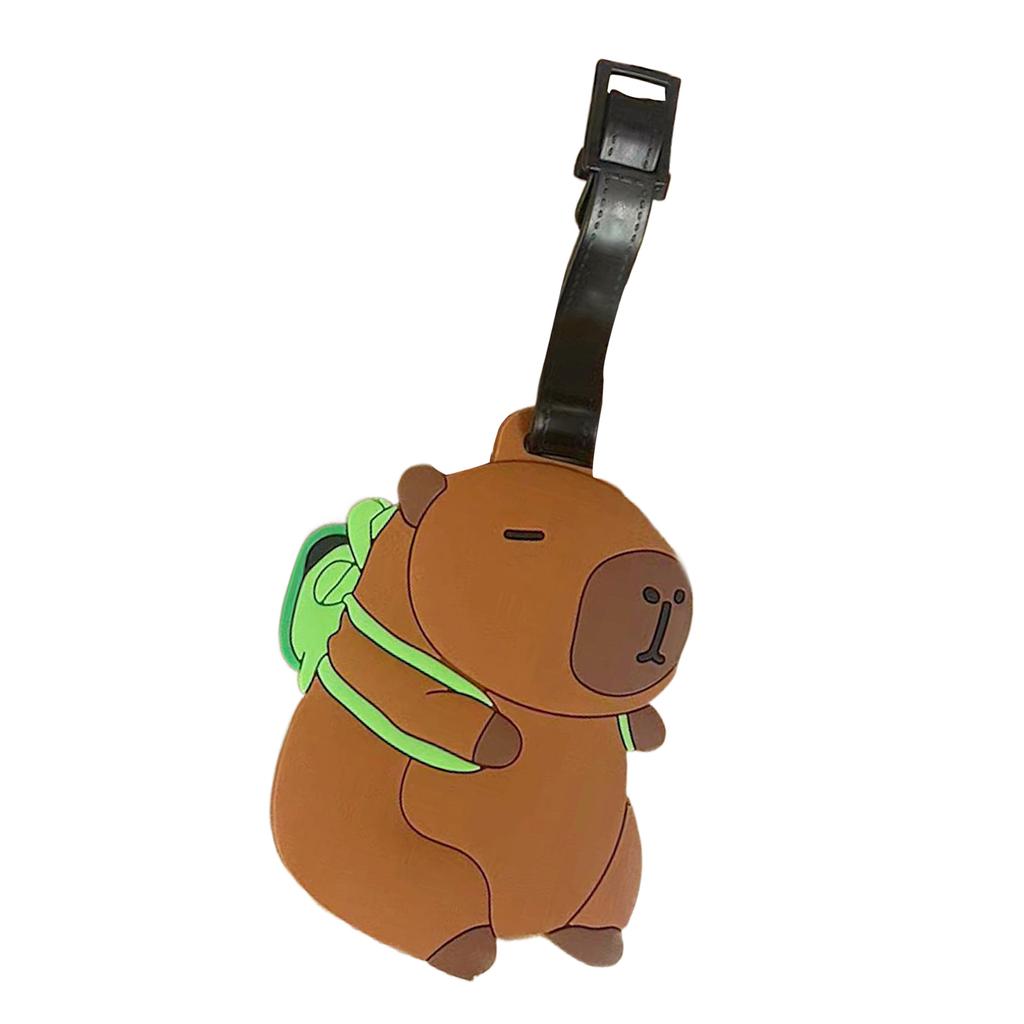 Unique Capybara Bag Pendant Cartoon Luggage Label PVC Identifier Japanese Kawaii Culture Inspired Portable Label