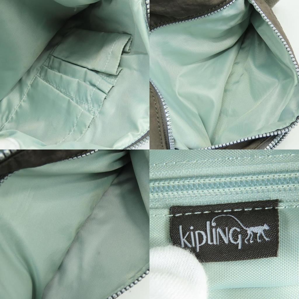 Used Kipling Shoulder Bag K13335-740 Nylon Dark brown Gorilla Charm