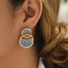 Elegant Drip Oil Circle Earrings - Fashionable Large & Small Hoops, Trendy Dangle for Women, Daily Commuting & Banquet Jewelry
