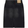 WE11DONE Faded Mid-Length Wash Denim Skirt Women Skirts Black WD-DS2-24-372-W-BK