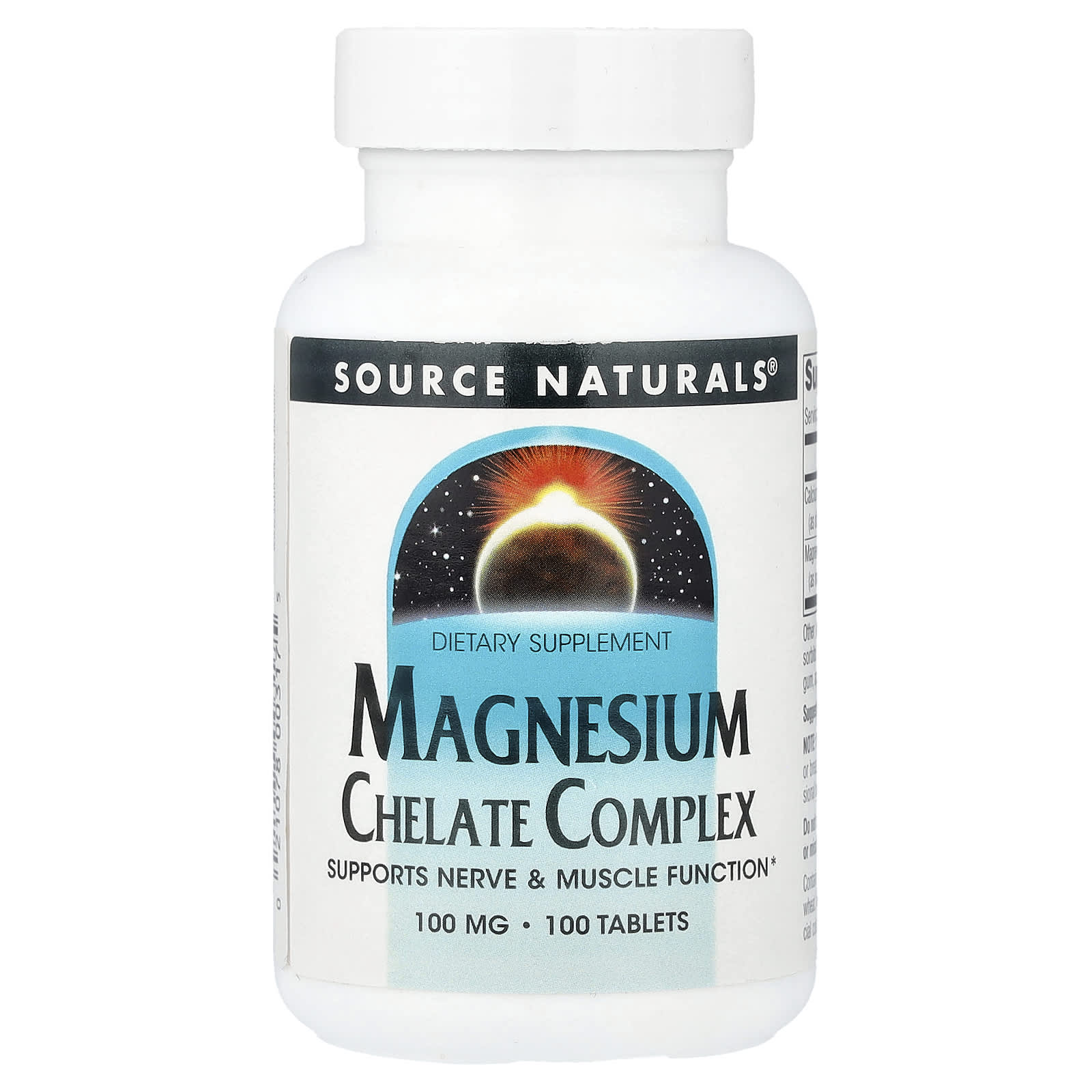 

Source Naturals, Magnesium Chelate Complex, 100 mg, 100 Tablets