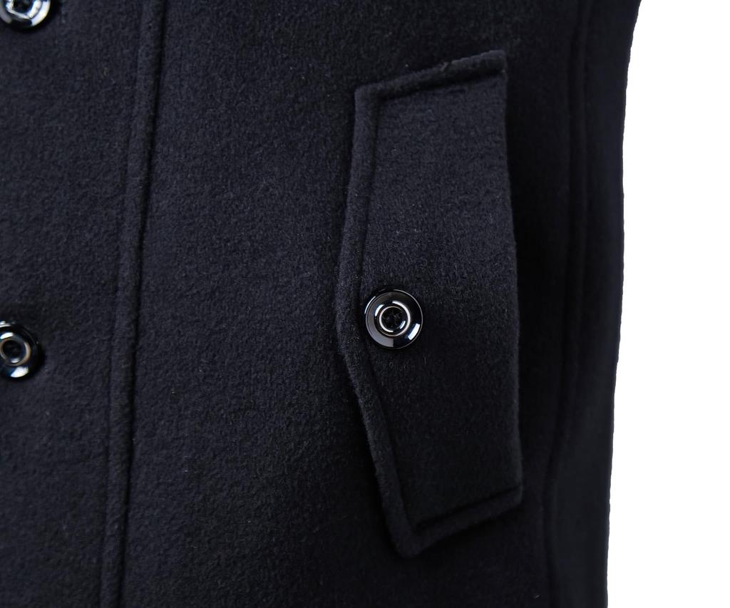 APTRO Winter Military Wool with Quilted Stylish US Blue Men's Peacoat/Windbreaker Lining, Warm, Single-Breasted, Jacket, Size X-Large, Color