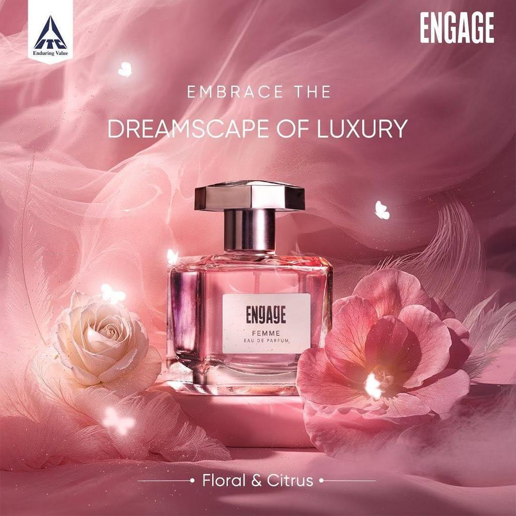 Engage Femme EDP parfém pro ženy 90 ml, citrusový a květinový, prémiová dlouhotrvající vůně, šetrná k pokožce, vůně pro každý den