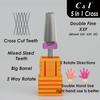C & I 5 in 1 Multi-function Tapered Shape Nail Drill, Cross Teeth Edition, Professional Drill Bit for Nail Manicure Machine (Double Fine - XXF)