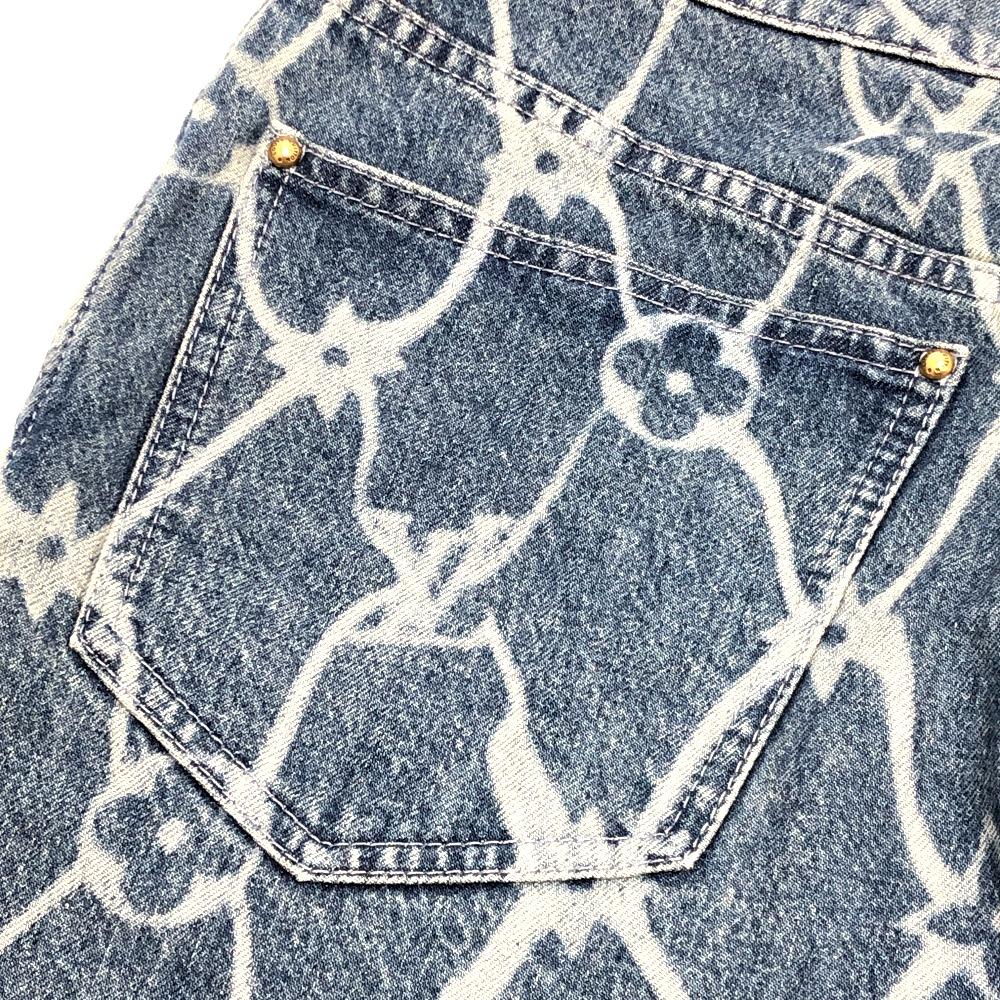 Louis Vuitton 1AFQFD Monogramm-Print Denim-Shorts Unterteile Hosen 24SS Jeanshosen