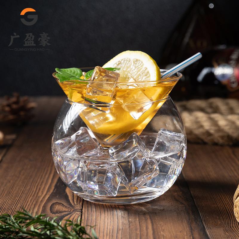 Luxury Crystal Glass Cocktail Set Martini Glass and Molecular Mixology Shaker Barware for Home Bar Party Supplies