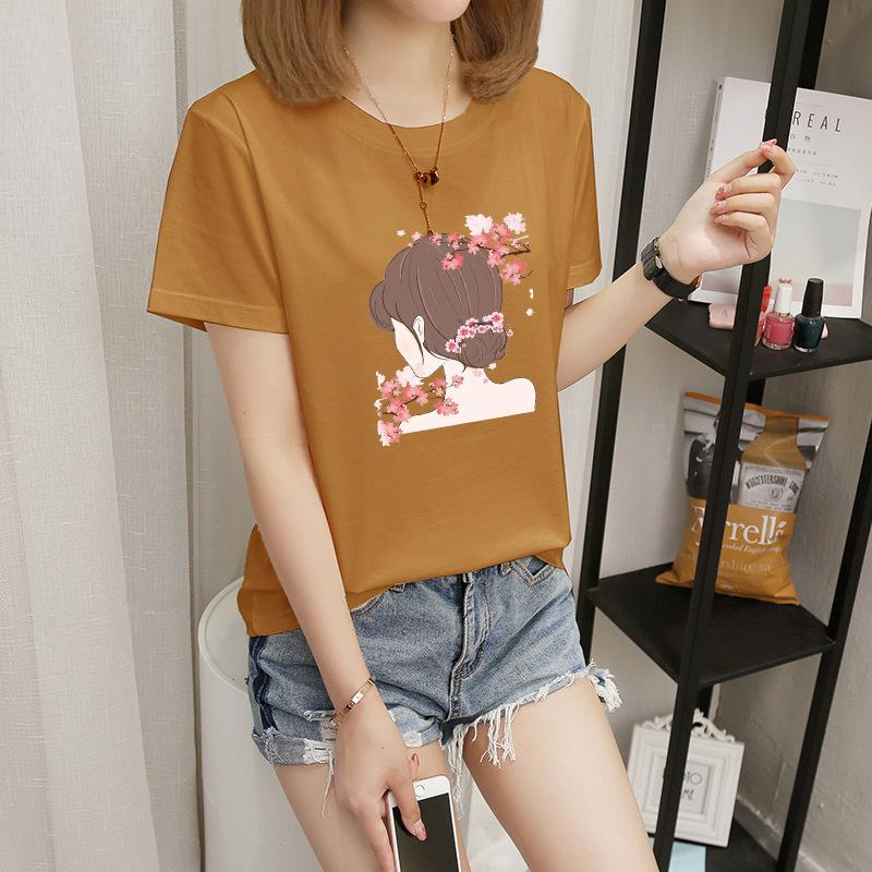 Women's short-sleeved t-shirt women's summer new Korean version cartoon student crew-neck bottoming shirt