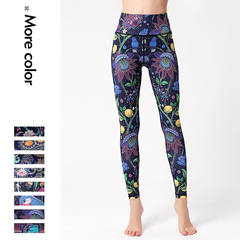 New Print Yoga Leggings for Women High-Waisted Butt-Lifting Sports Tights Fitness Base Layer Dance Workout Leggings