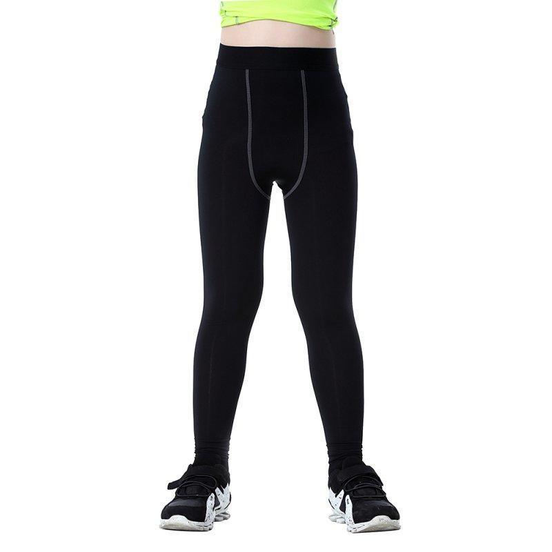 Boys Compression Pants Quick Dry Elastic Waist Skinny Pants Running Sports Cycling