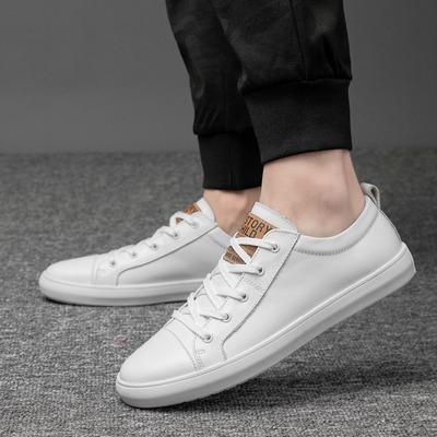 Fashion Spring White Men Sneakers Soft Sole Men Shoes Skateboard Shoes Casual Footwear Genuine Leather Flat Shoes Men Non-Slip Walking