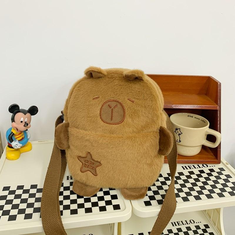 Borsa da Petto Peluche Cartone Animato per Ragazze e Borsa a TracollaBorsa Bambola Cali Pesce Palla CarinaBorsa a TracollaBorsa per CellulareModa Casual