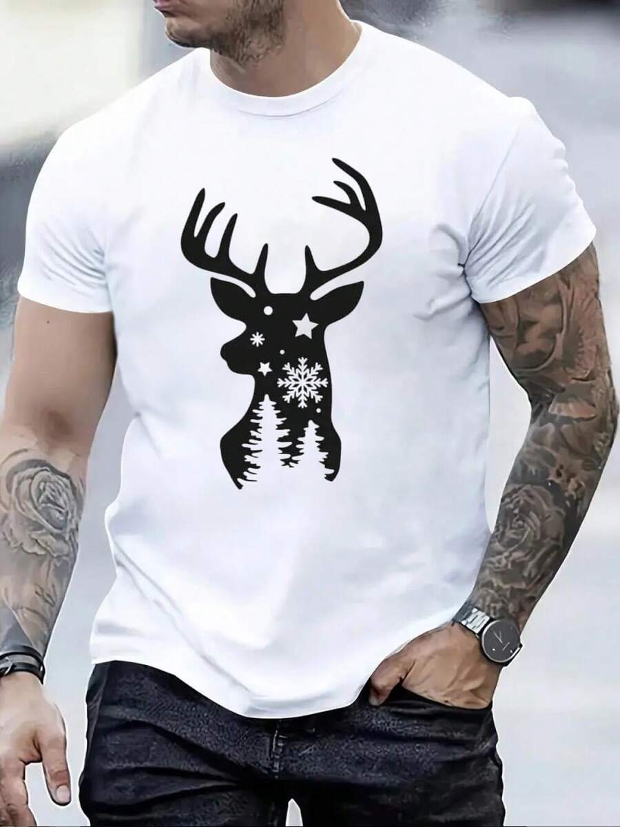 

Elk Black And White Print, The Latest Christmas Must-Have Unisex s T-Shirt S