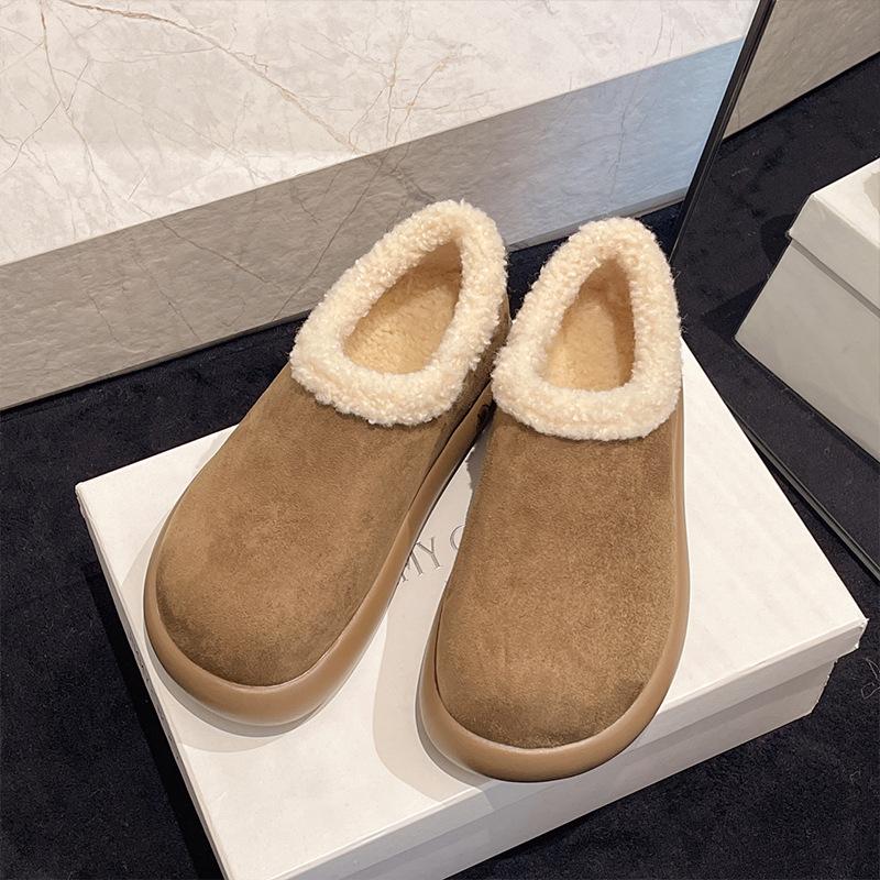 Women's Thick Bottom a Footstool Fashion Winter Lightweight Warm Anti Cold Snow Boots Non-slip Casual Sneakers Cotton Boots Soybean Shoes