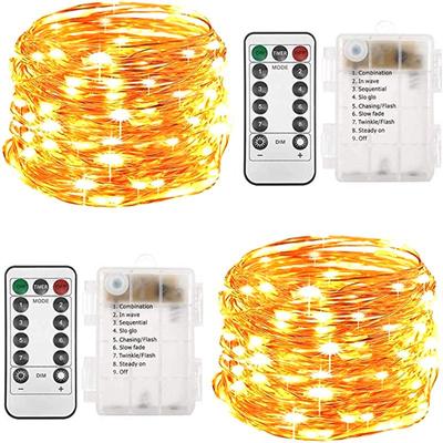 8-Funktionen Wasserdichte LED Fernbedienung Kupfer Lichterkette mit Batteriefach für Indoor Nachtszenen