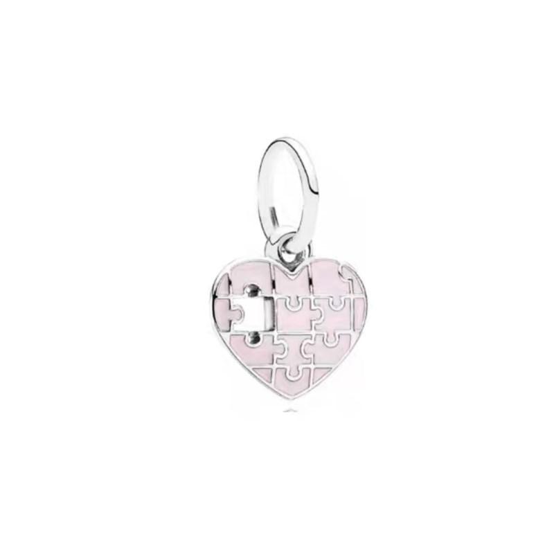 Heart-Shaped Text Multiple Series Charm Bead Pendant Applicable To Original Plating Copper Jewelry&Diy Making Fine Gift