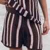 Zbzr Spring New Women Clothes Western Style Short Sleeve Knit High Waist Knit Shorts 3920244 3920243