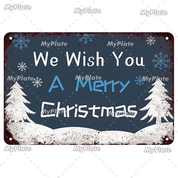 [MyPlate] Christmas Metal Sign Vintage Tin Sign Bar Decorative Plaque Home Decor Bar Wall Sticker Party Poster Gift