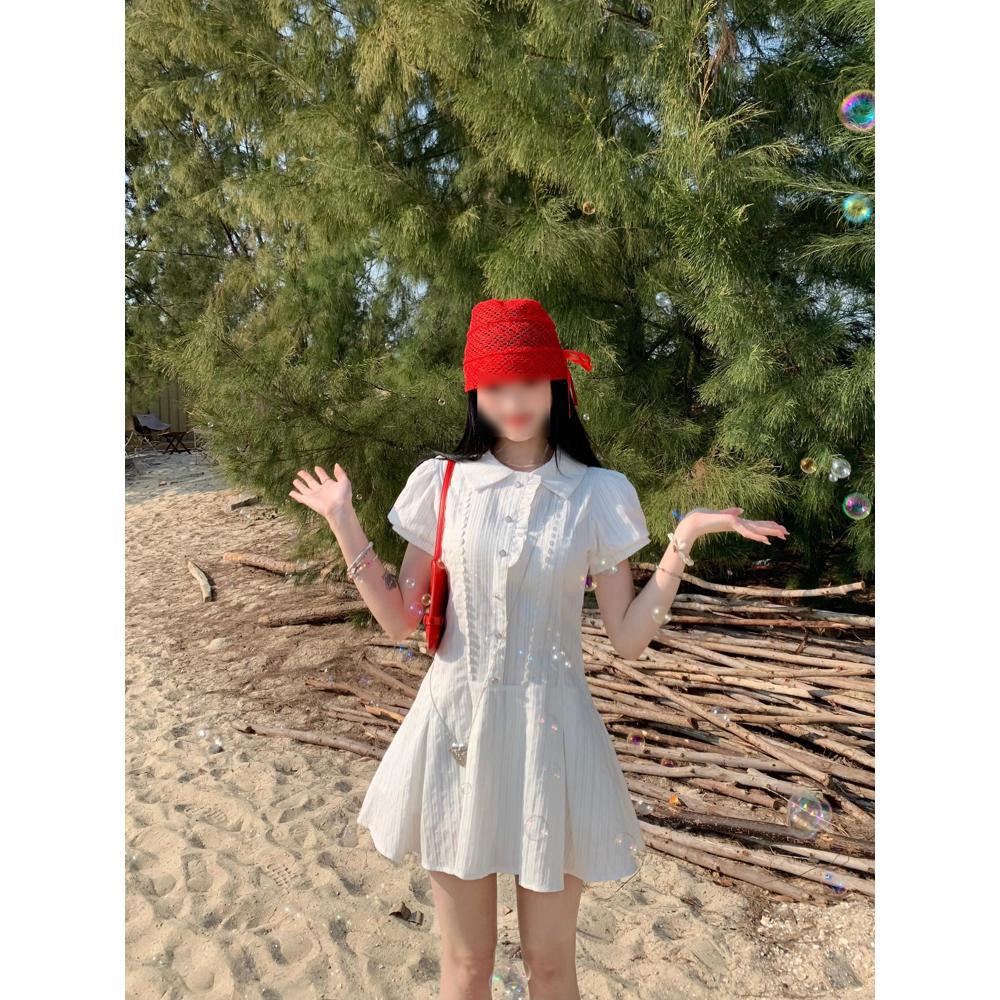 

Платье черного цвета с лацканами в стиле колледжа, новые модели для женщин особенно красивы, приталенные короткие юбки универсальны, повседневный женский ранний летний стиль. XL- (recommended 110-60kg) белый