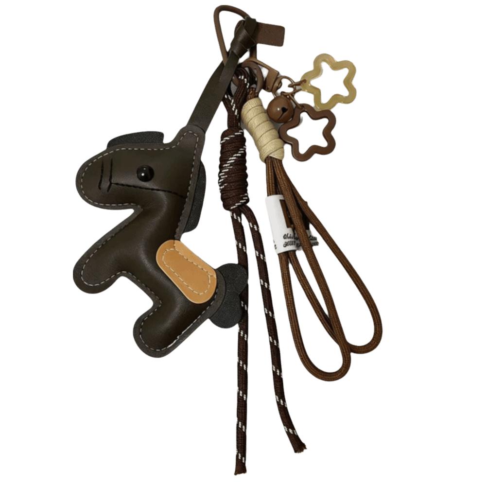 Vintage Style Pony Keychain Cartoon Design Backpack Charm Horse Bag Pendant Backpack Decoration