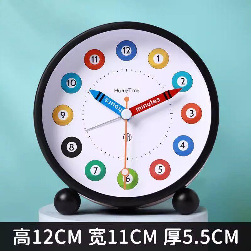Creative Morandi Colorful Desktop Alarm Clock Students Wake Up Bedroom Decorative Clock Quartz Silent Watch Decorative Ornaments