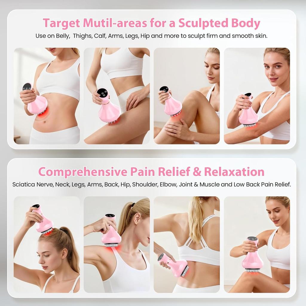 9 Levels Electric Meridian Brush Vibration Body Massager Shaping Reduce Stretch Marks Relax Muscle Massage Tool